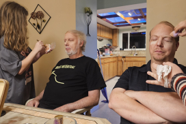 Grandpa Mike Mellen (Jason's Dad) & Jason Getting Makeup Done LOL