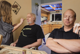 Grandpa Mike Mellen (Jason's Dad) & Jason Getting Makeup Done LOL