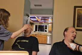 Grandpa Mike Mellen (Jason's Dad) & Jason Getting Makeup Done LOL